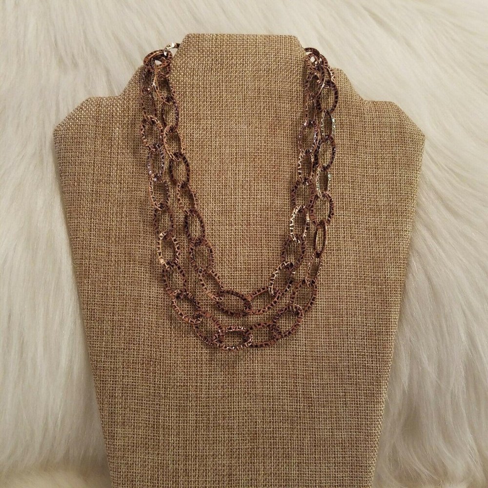 Premier Designs Western Necklace Copper Festival Layered Hammered Gothic 1414 - Picture 3 of 5